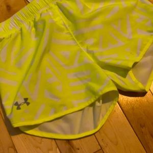 NWOT under armor Neon yellow women's athletic shorts